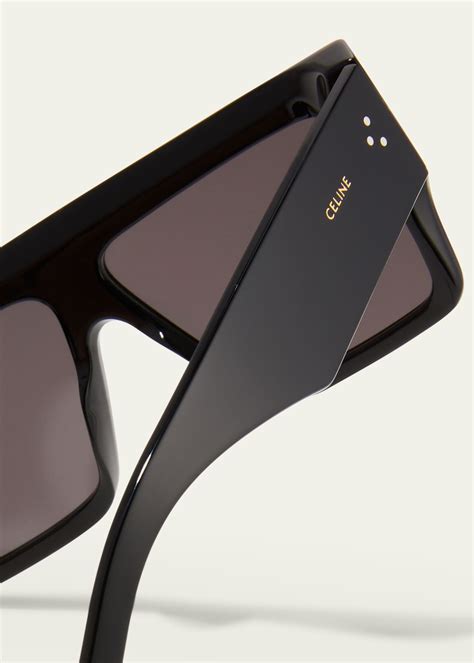 Celine Chunky Rectangle Acetate Sunglasses 